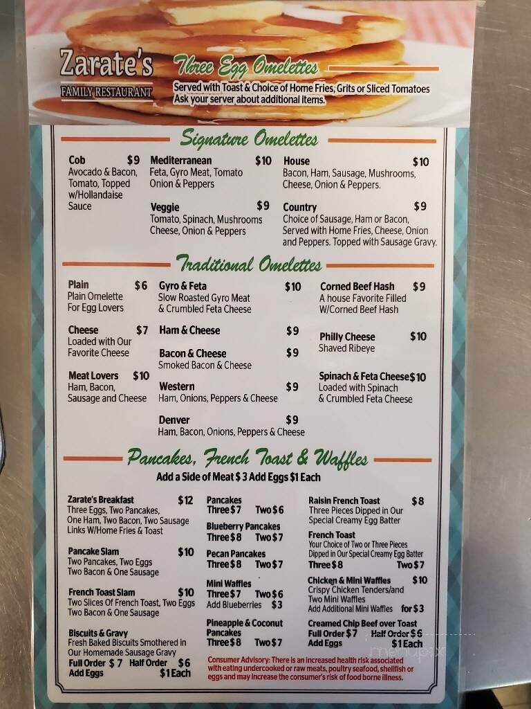 Zarate's Family Restaurant - Englewood, FL menu_pic