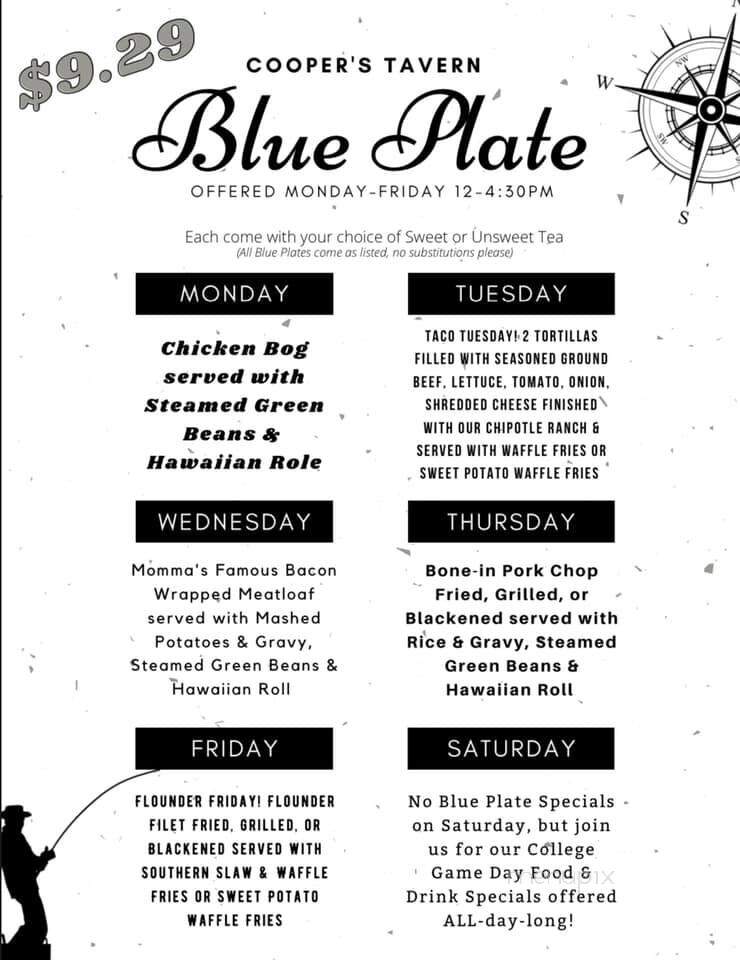 Cooper's Tavern - Little River, SC menu_pic
