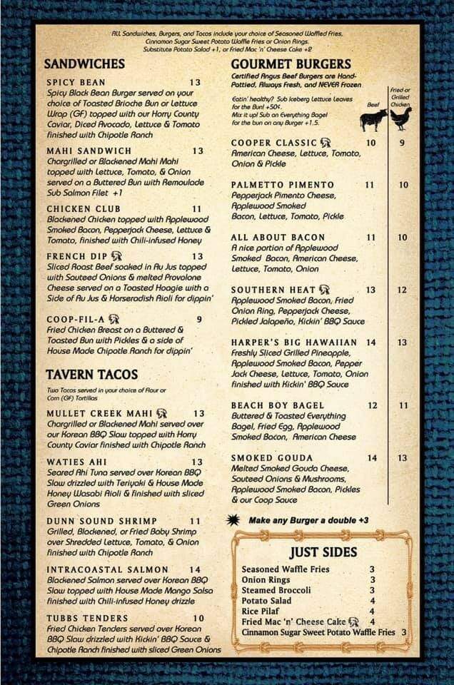 Cooper's Tavern - Little River, SC menu_pic