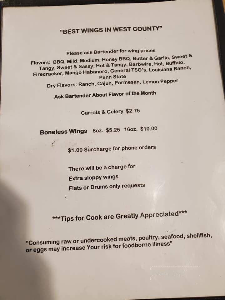 Penny's Pub - Lake City, PA menu_pic