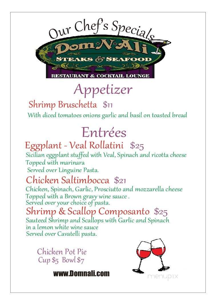 Dom N Ali Steak & Seafood - Jim Thorpe, PA menu_pic