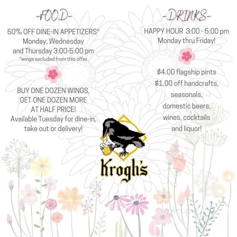 Krogh's Restaurant & Brew Pub - Sparta, NJ menu_pic