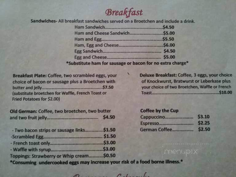 Max & Moritz Bakery & Restaurant - Fayetteville, NC menu_pic