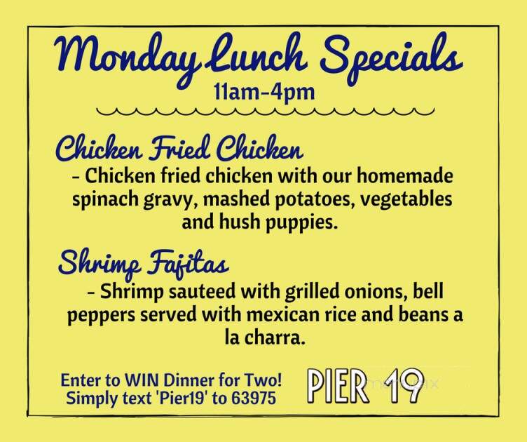 Pier 19 - South Padre Island, TX menu_pic