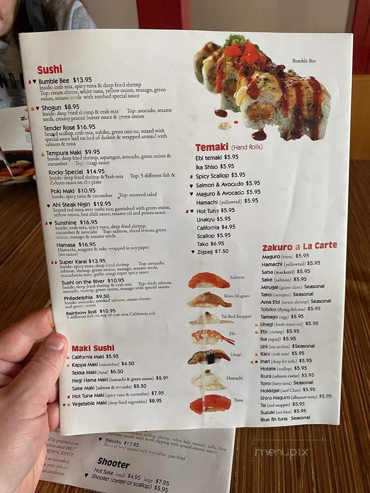 Zakuro - Lincoln, CA menu_pic