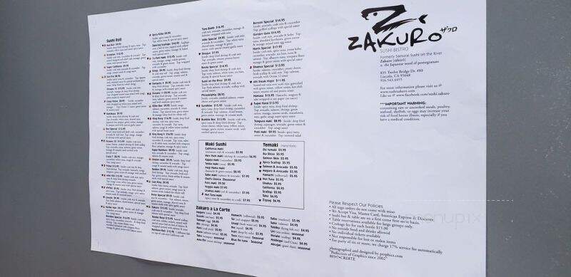 Zakuro - Lincoln, CA menu_pic