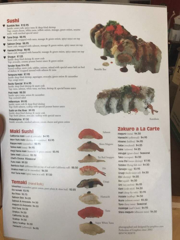 Zakuro - Lincoln, CA menu_pic