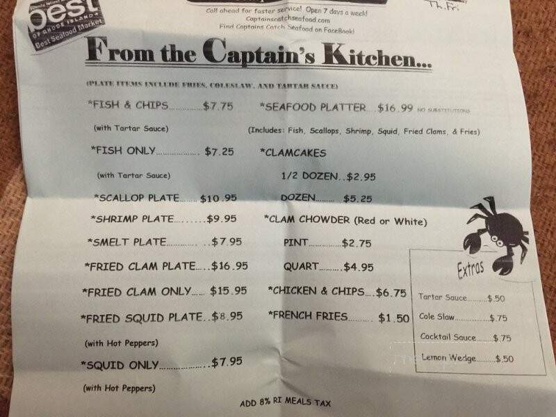 Captains Catch - Warwick, RI menu_pic