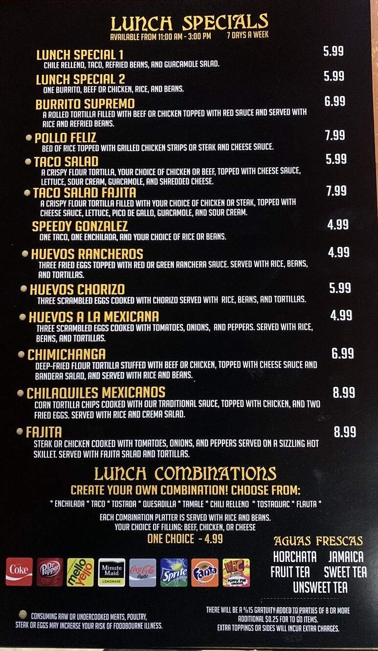 El Azteca Mexican Grill - Lawrenceburg, TN menu_pic