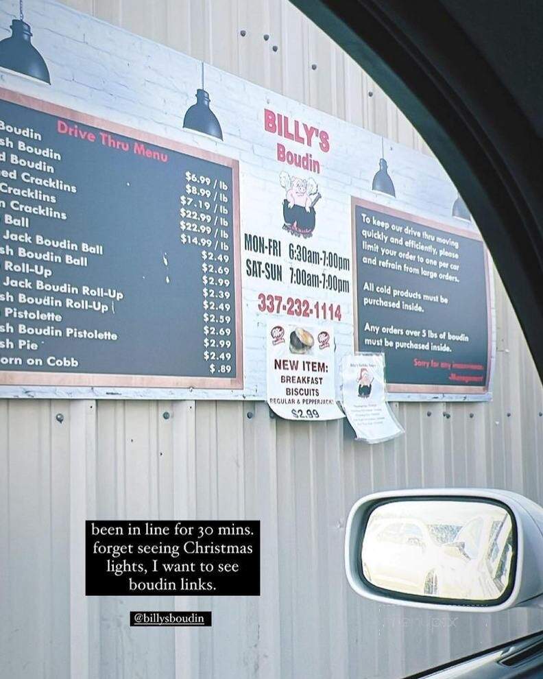 Billy's Boudin Cracklins - Scott, LA menu_pic
