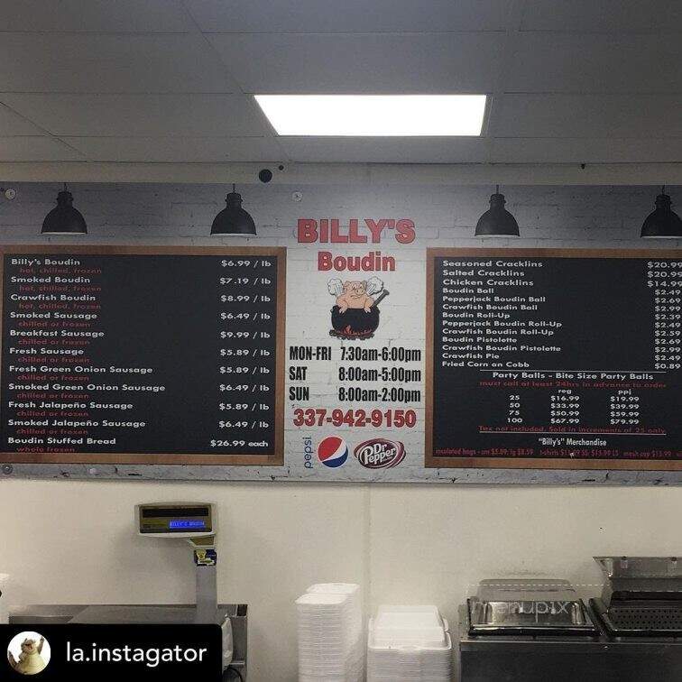 Billy's Boudin Cracklins - Scott, LA menu_pic