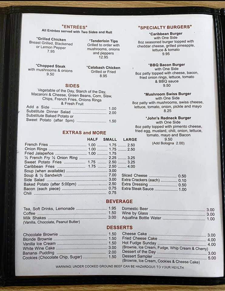John's Cafe - Spartanburg, SC menu_pic