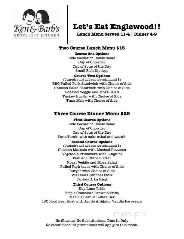Ken & Barb's Grove City Kitchen - Englewood, FL menu_pic