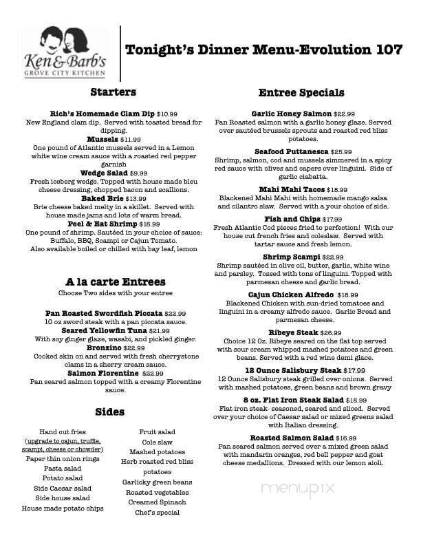 Ken & Barb's Grove City Kitchen - Englewood, FL menu_pic