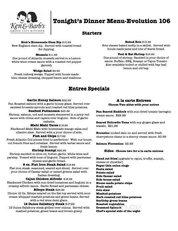 Ken & Barb's Grove City Kitchen - Englewood, FL menu_pic