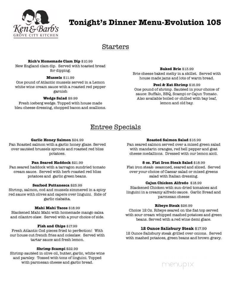 Ken & Barb's Grove City Kitchen - Englewood, FL menu_pic