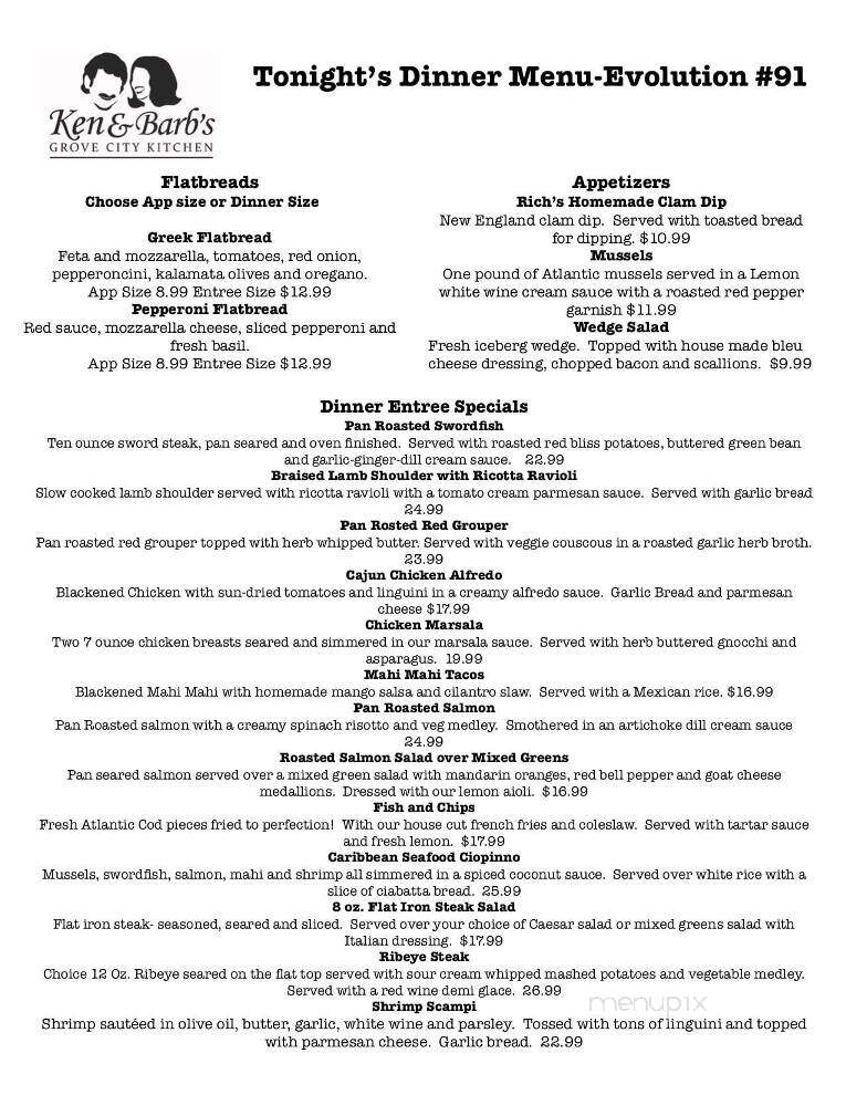Ken & Barb's Grove City Kitchen - Englewood, FL menu_pic