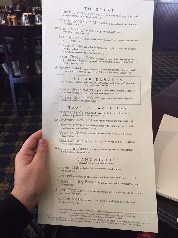 Coleman Brook Tavern - Ludlow, VT menu_pic