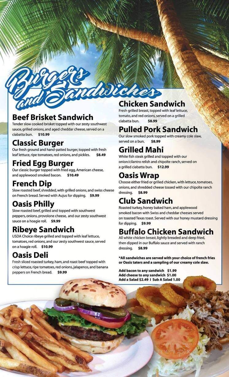 Oasis Southwest Grill - Kuttawa, KY menu_pic