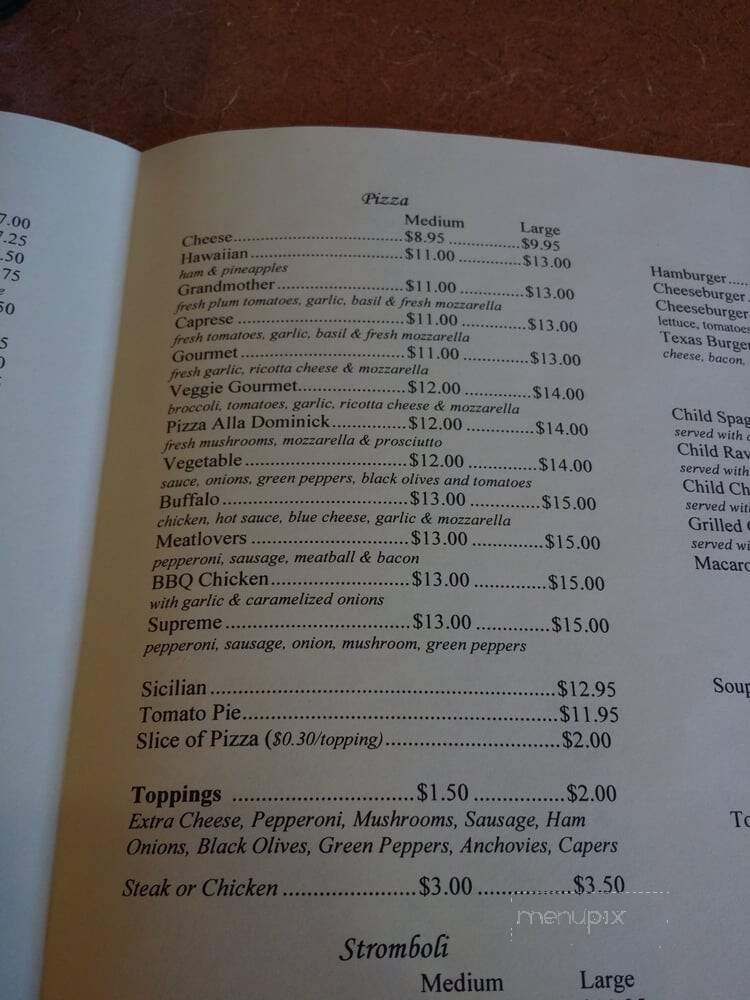 Tony and Dominick's Pizza - Wilmington, DE menu_pic