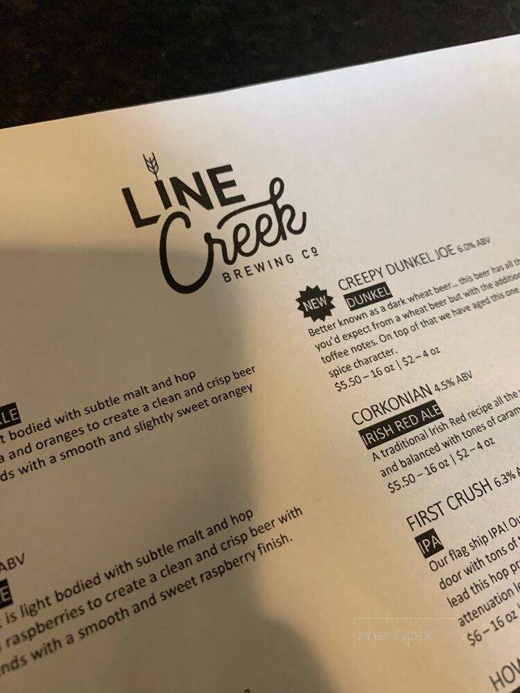 Line Creek Brewery - Peachtree City, GA menu_pic