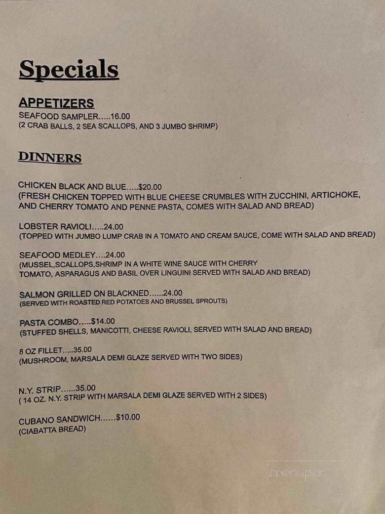 Sergio's - Westminster, MD menu_pic