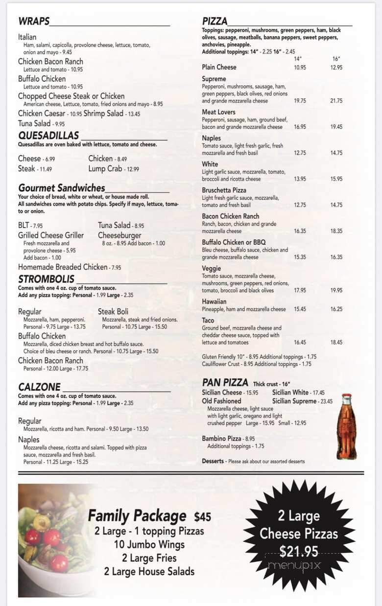Sergio's - Westminster, MD menu_pic