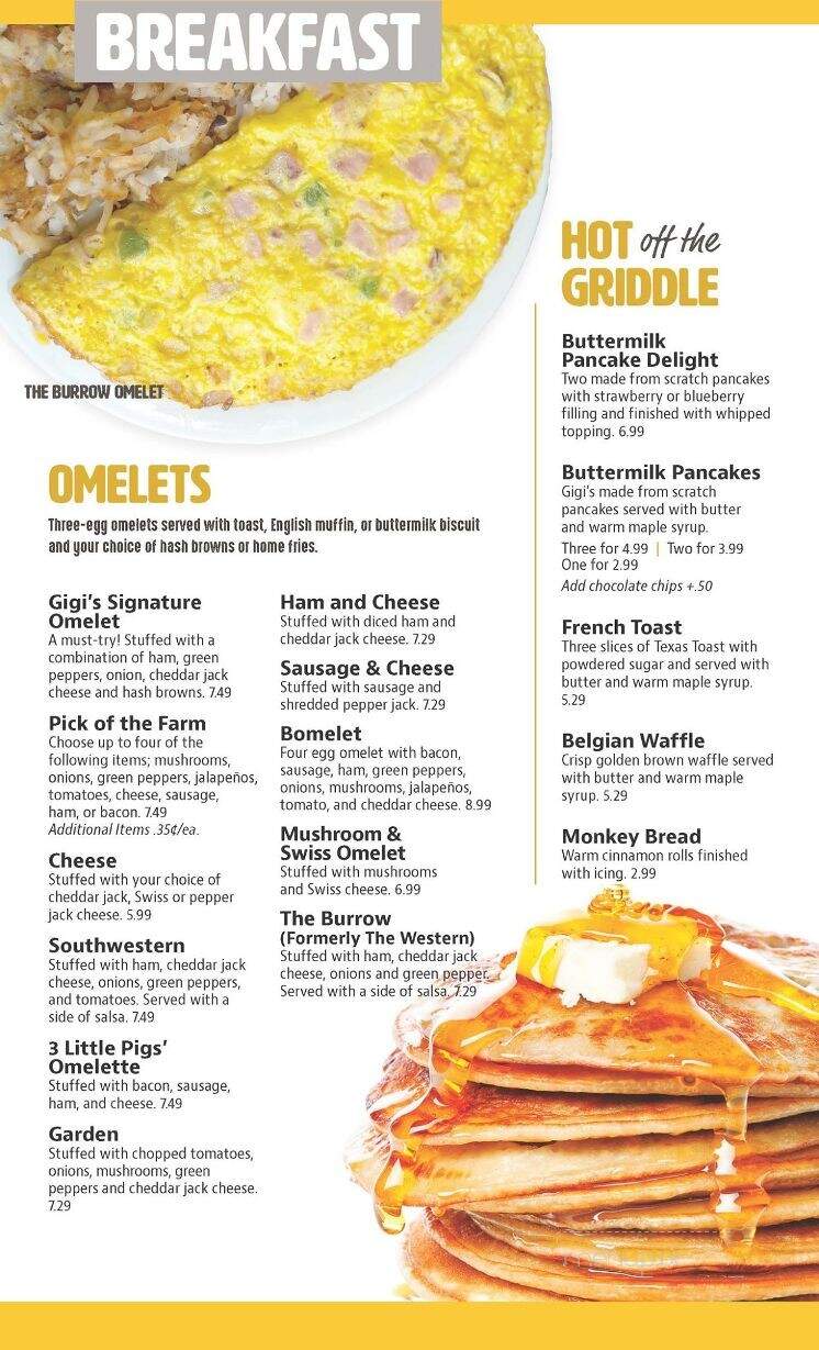 Gigi's Country Kitchen - The Plains, OH menu_pic