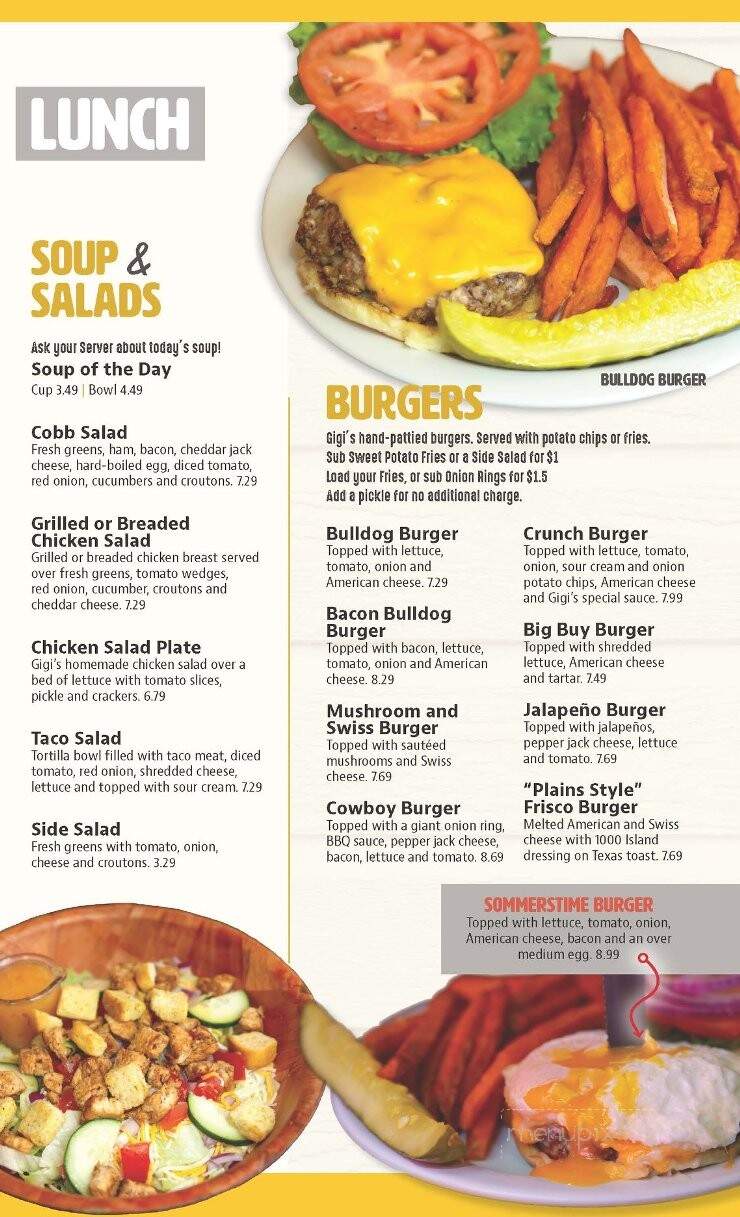 Gigi's Country Kitchen - The Plains, OH menu_pic