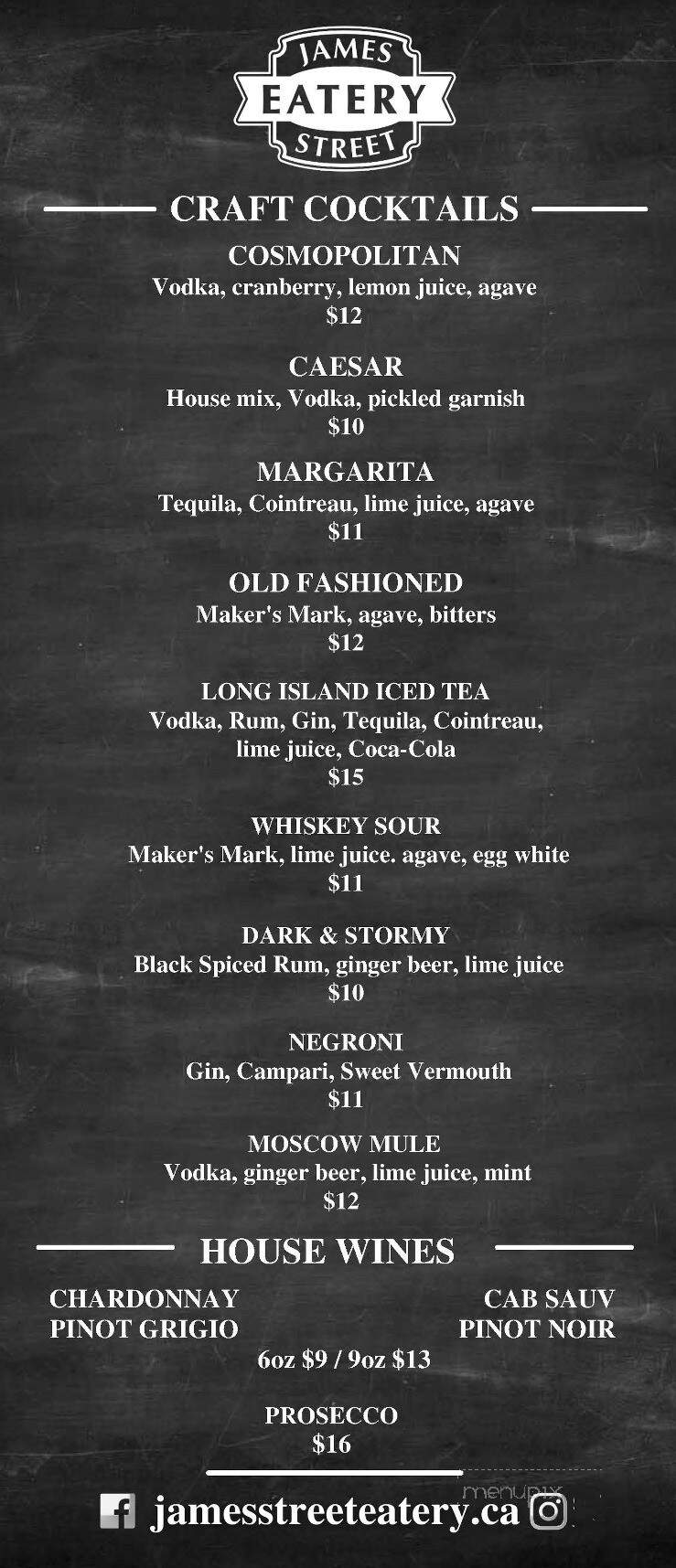 James Street Eatery - Wallaceburg, ON menu_pic