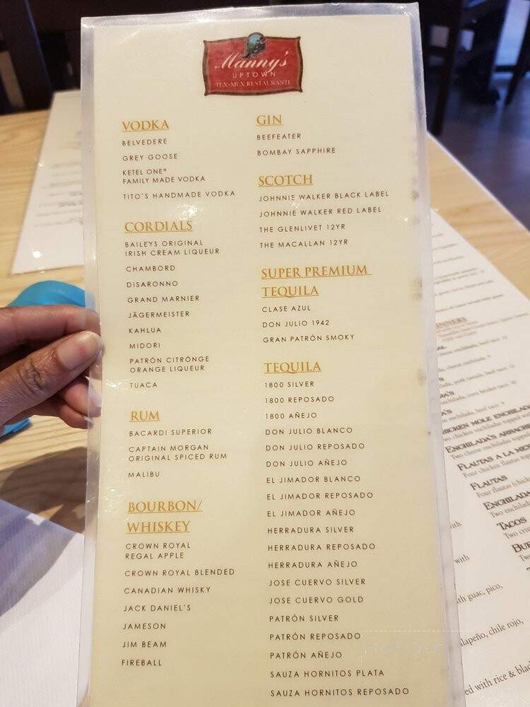 Manny's Uptown Tex-Mex Restaurante - Heath, TX menu_pic