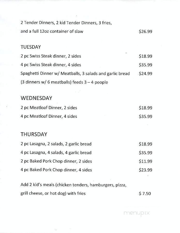 Pete's Restaurant - Canton, OH menu_pic