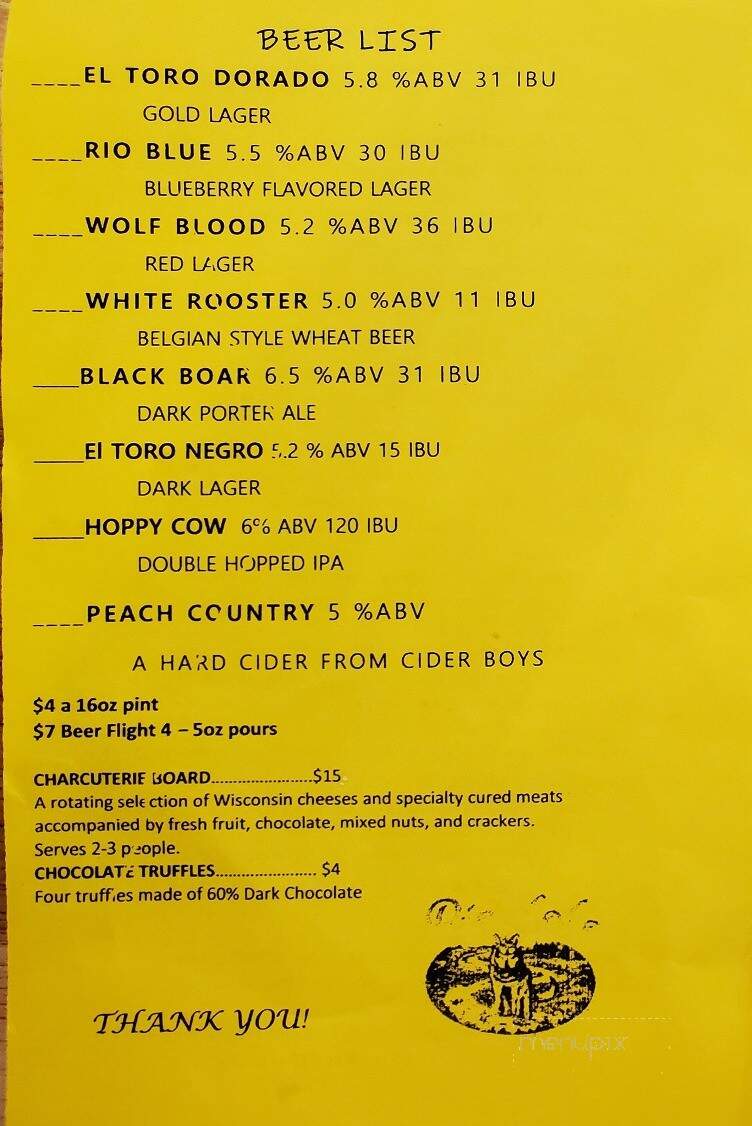 Rio Lobo - Weyauwega, WI menu_pic