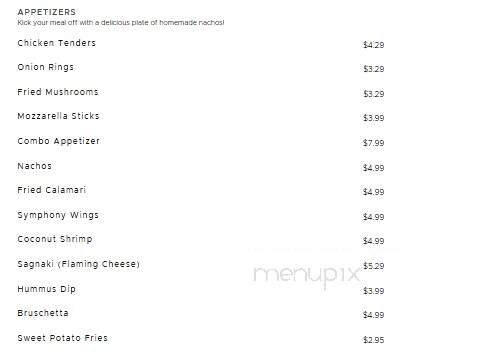 Symphony Family Restaurant - Plymouth, IN menu_pic