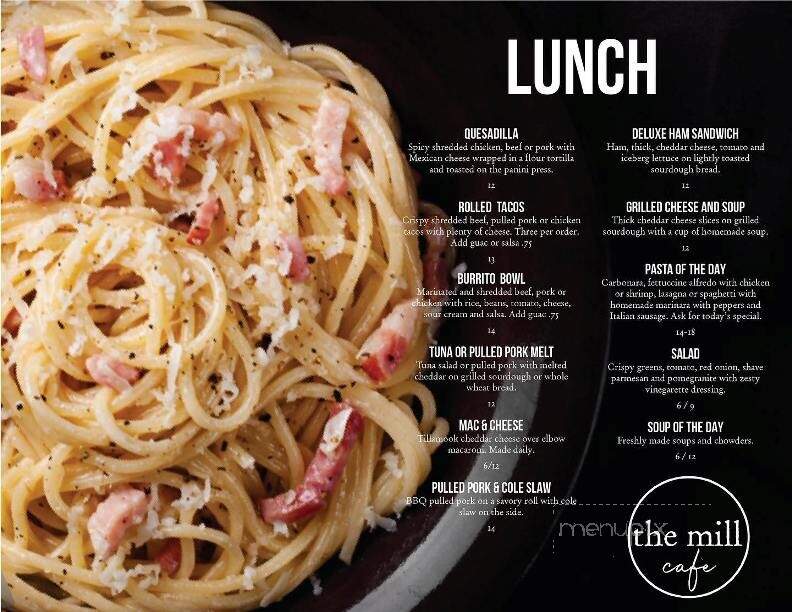 The Mill Cafe - Dover-Foxcroft, ME menu_pic