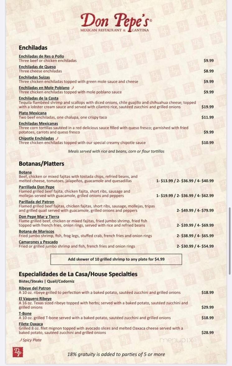 Don Pepe's Restaurant - Mcallen, TX menu_pic