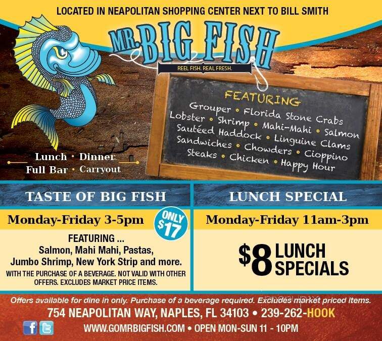 Mr. Big Fish - Naples, FL menu_pic