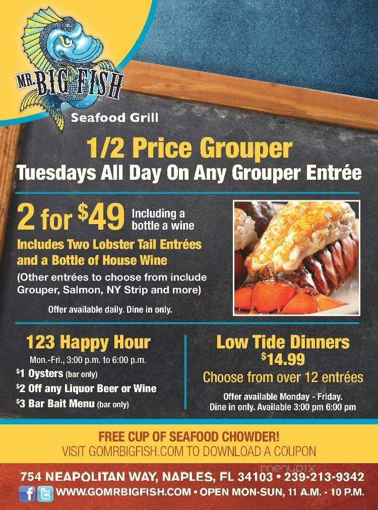 Mr. Big Fish - Naples, FL menu_pic