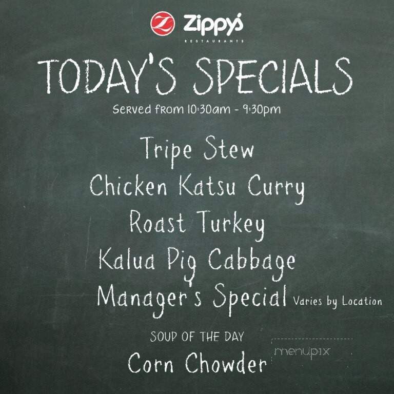 Zippy's - Kahului, HI menu_pic