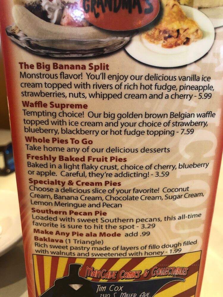 Grandma's Pancake House - Shelbyville, IN menu_pic