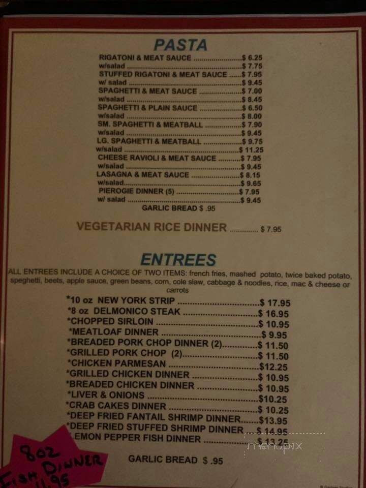 Elbow Room - Mckeesport, PA menu_pic