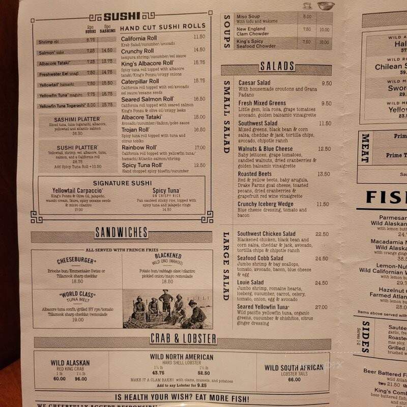 King's fish house menu discount