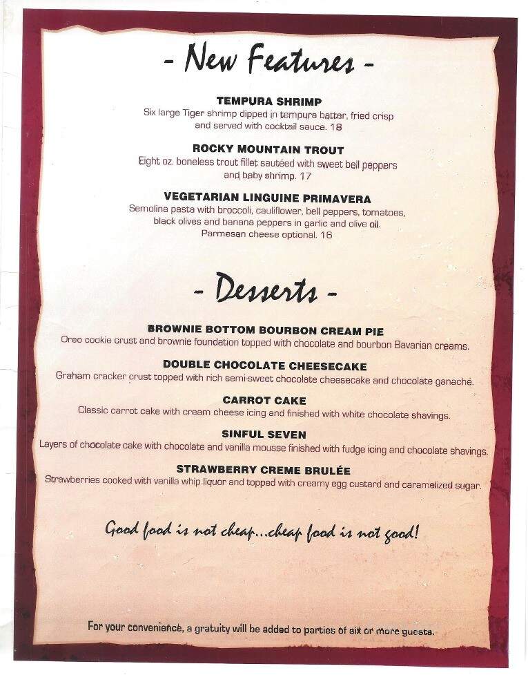 Montana Jacks - Moline, IL menu_pic