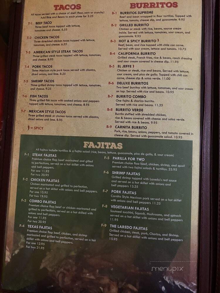 Laredo Mexican Restaurant - Starke, FL menu_pic