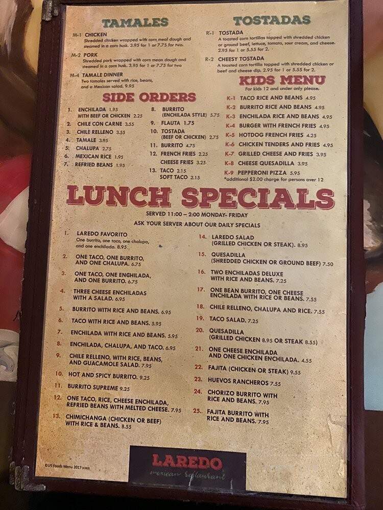 Laredo Mexican Restaurant - Starke, FL menu_pic