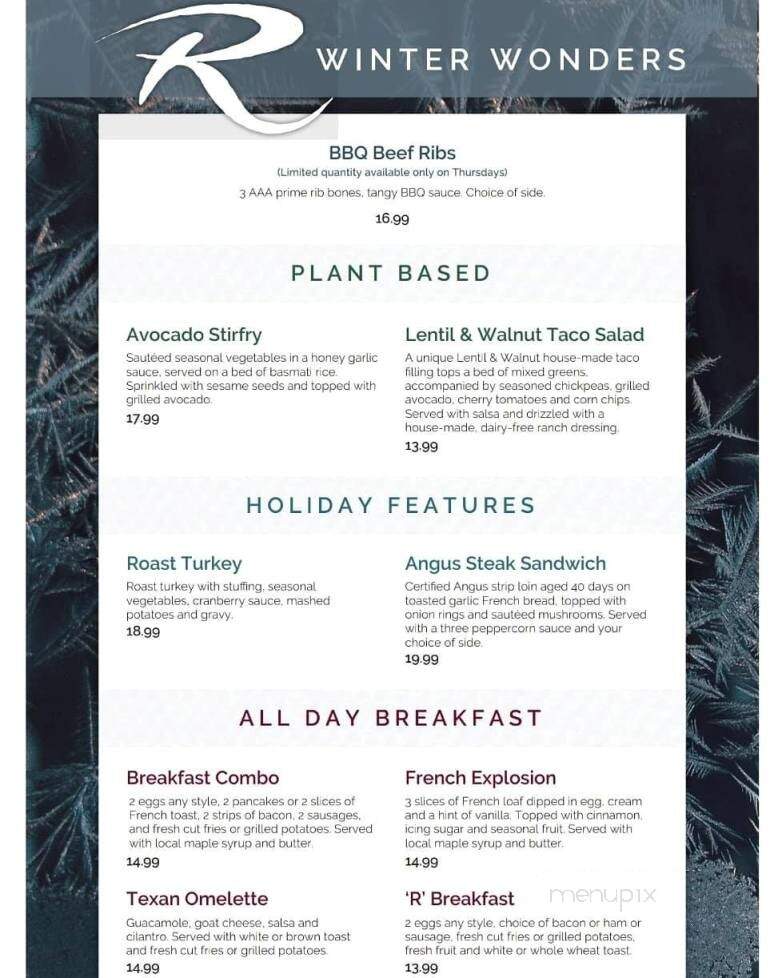 Chances R Restaurants - Ottawa, ON menu_pic