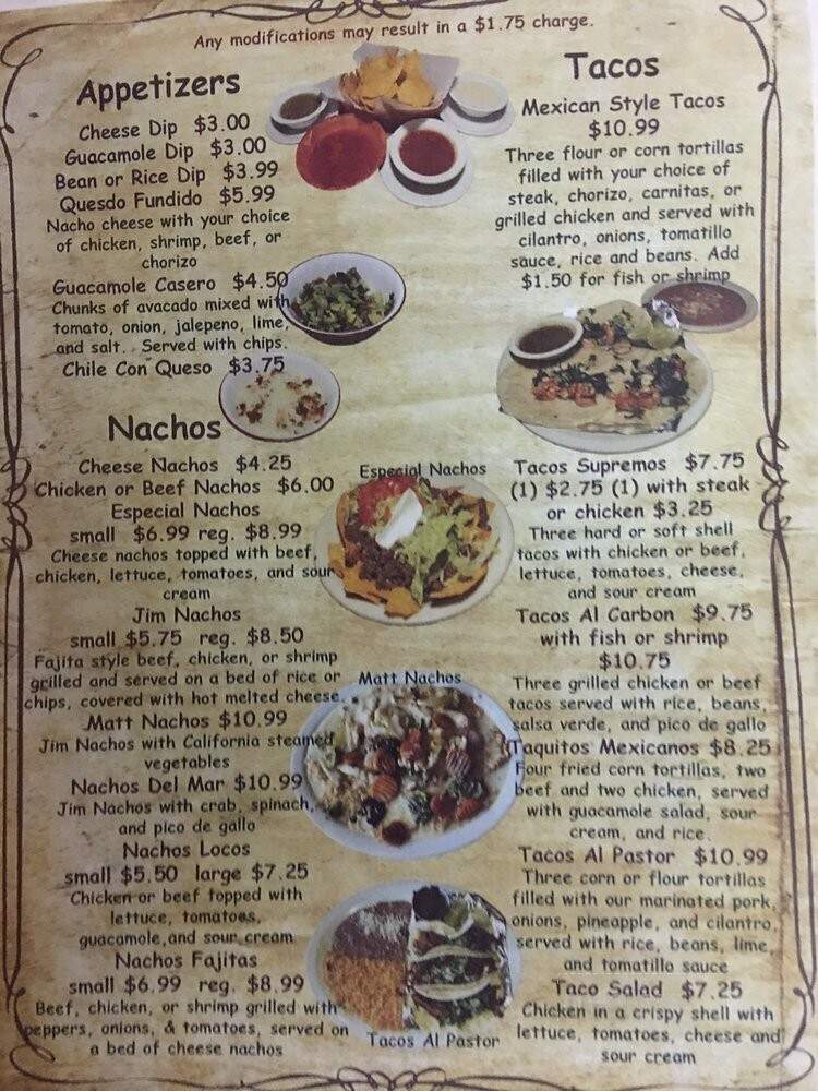 El Monte Mexican Restaurant - White Bluff, TN menu_pic