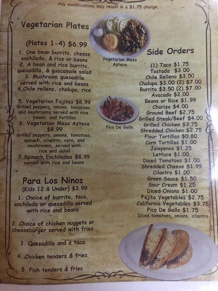 El Monte Mexican Restaurant - White Bluff, TN menu_pic