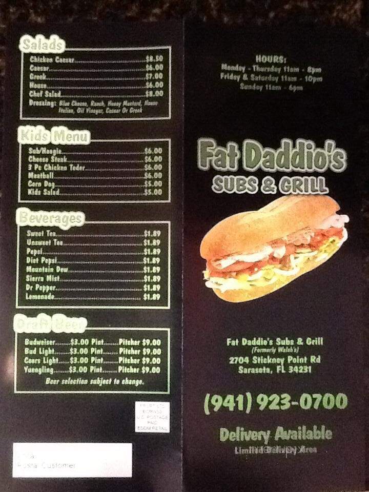 Fat Daddio's Pizza - Sarasota, FL menu_pic
