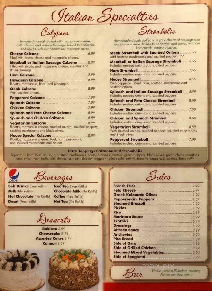 Gondolier Italian Restaurant - Harriman, TN menu_pic